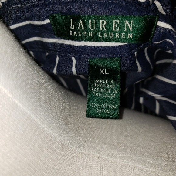 Ralph Lauren ruffled blue and white striped top - Picture 5 of 5
